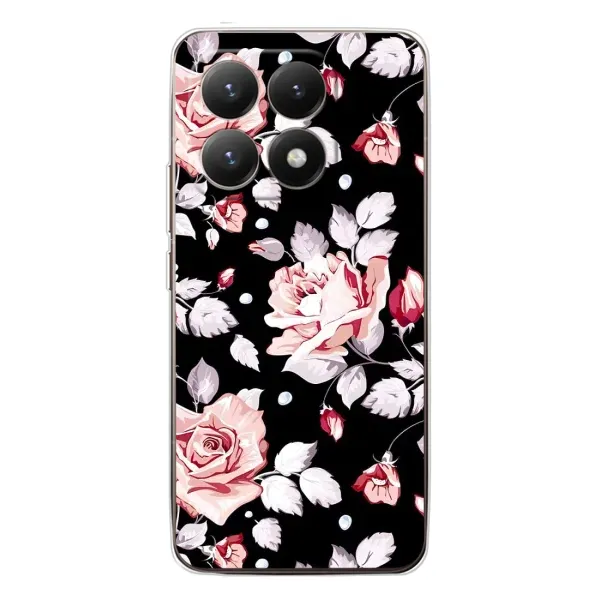 Чехол с принтом «Цветочки на черном» для Xiaomi 15T