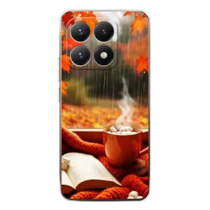 Чехол с уникальным дизайном «Осень с кофе» для Xiaomi 15T (Кофе и дождь)