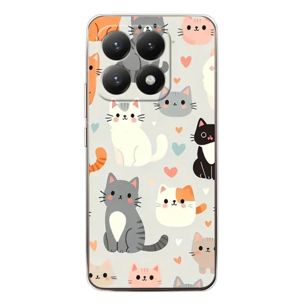 Чехол с принтом «Коллаж котов» для Xiaomi 15T