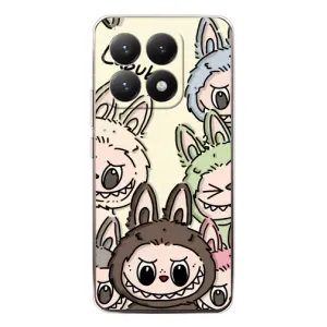 Чехол с Лабубу на Xiaomi 15T (Золотая обезьяна Bored Ape)