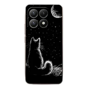 Чехол с принтом для Xiaomi 15T (AlphaPrint) Модные коты (Котик и луна)