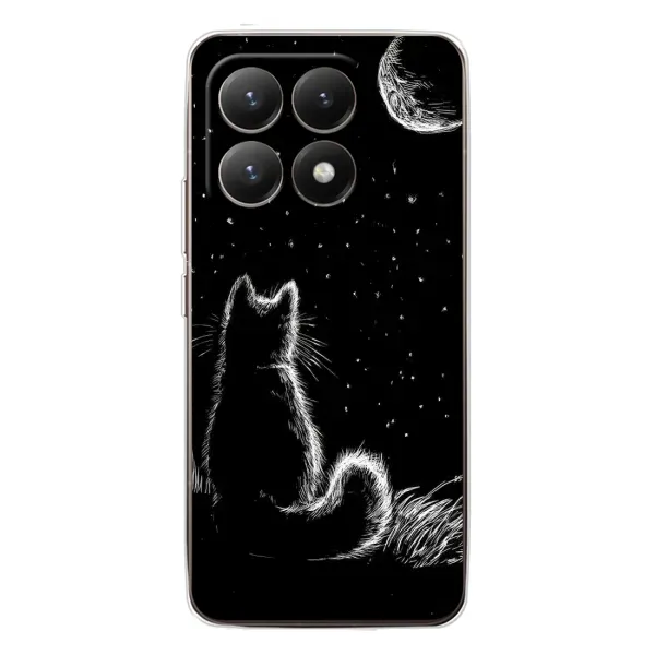Чехол с принтом «Котик и луна» для Xiaomi 15T Чехол с принтом «Котик и луна» для Xiaomi 15T