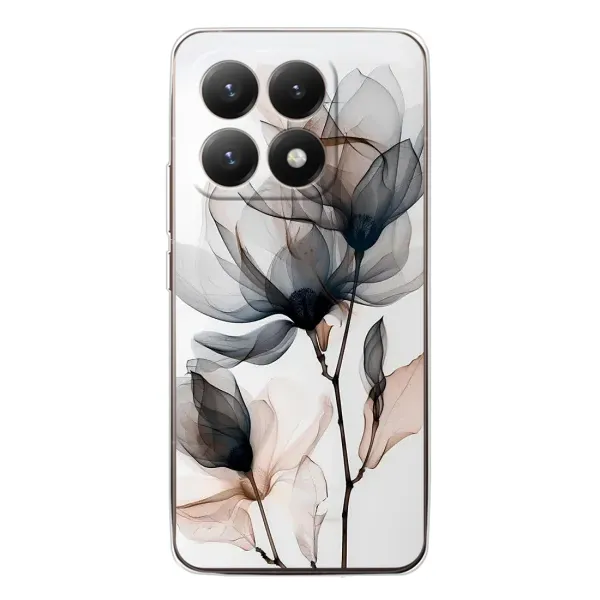 Чехол с принтом «Цветы на белом» для Xiaomi 15T Чехол с принтом «Цветы на белом» для Xiaomi 15T