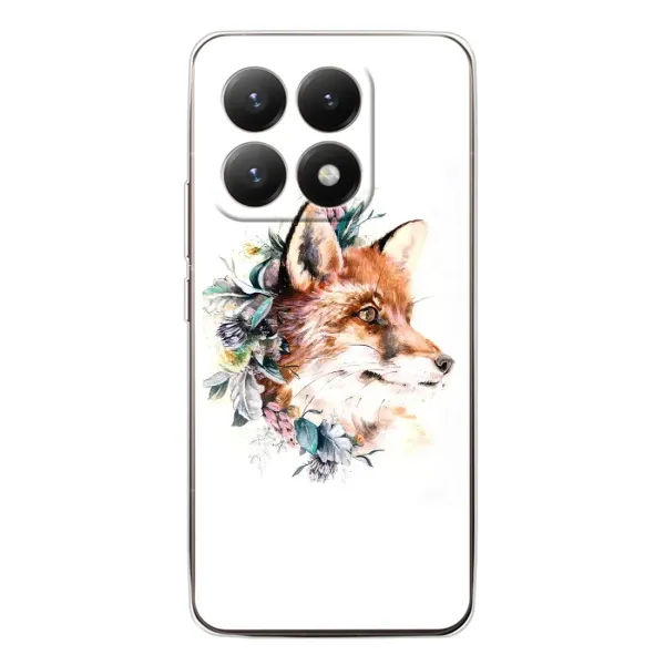 Чехол с принтом «Лисичка в цветочках» для Xiaomi 15T Чехол с принтом «Лисичка в цветочках» для Xiaomi 15T