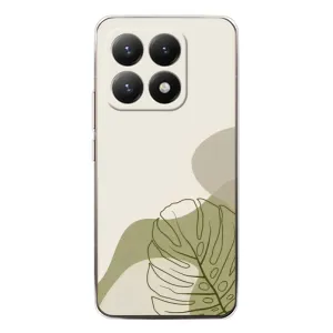 Силиконовый чехол с принтом в цветах на Xiaomi 15T (Зеленая монстера дизайн)
