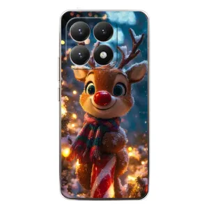 Яркий чехол для Xiaomi 15T с Зимними Оленятами (Олень с шарфом)