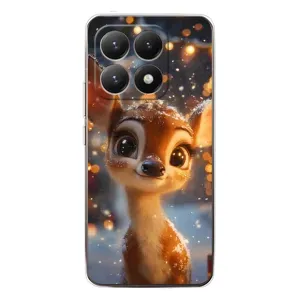 Яркий чехол для Xiaomi 15T с Зимними Оленятами (Олененок среди гирлянд)