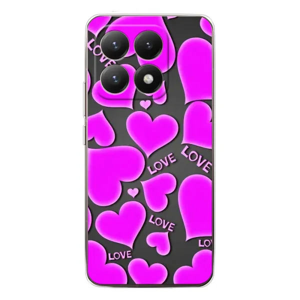 Чехол с принтом «Pink hearts» для Xiaomi 15T Чехол с принтом «Pink hearts» для Xiaomi 15T