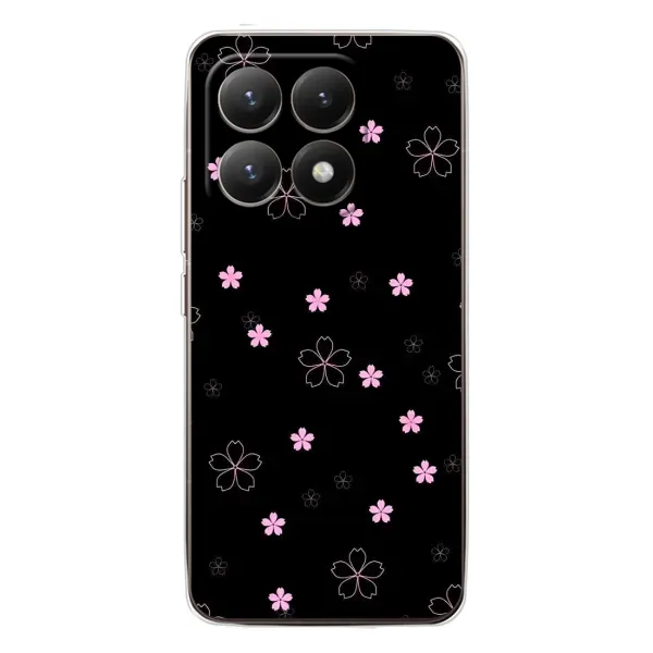 Чехол с принтом «Розовые цветы на черном» для Xiaomi 15T Чехол с принтом «Розовые цветы на черном» для Xiaomi 15T