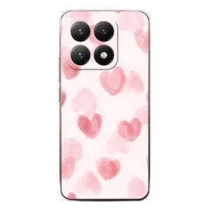 Чехол с розовым рисунком для Xiaomi 15T (Розовые сердечки)