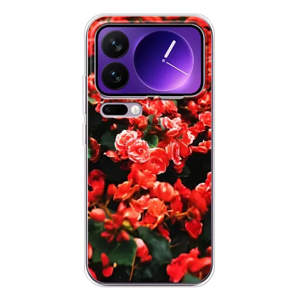 Чохол з принтом «Квіти червоні» для Xiaomi 17 Pro Max