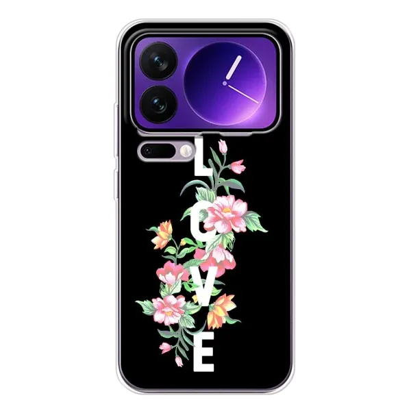Чехол с принтом «Цветы LOVE» для Xiaomi 17 Pro Max