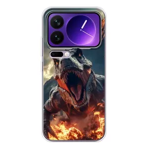Чехол с картинкой «Хищники» для Xiaomi 17 Pro Max (Огненный динозавр)