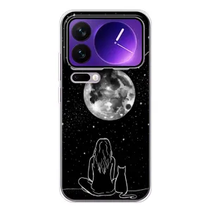 Чехол с рисунком кот на Xiaomi 17 Pro Max (Девушка с котом)