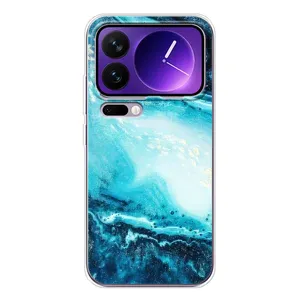 Мраморний чехол на Xiaomi 17 Pro Max (VPrint) (Блакитний мрамор)