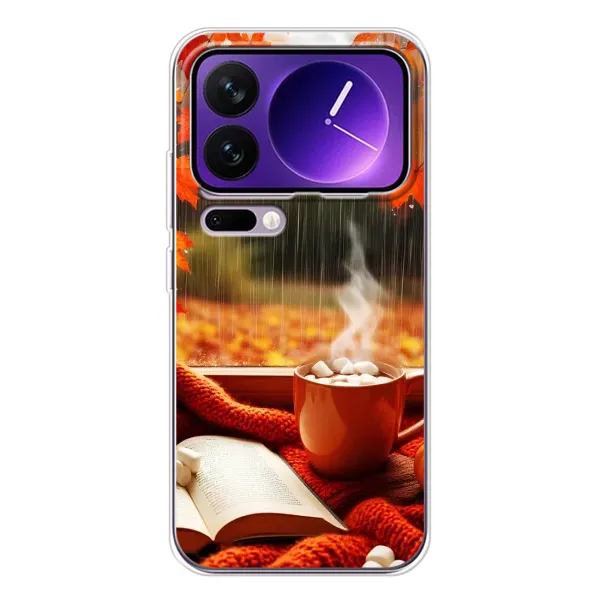 Чехол с принтом «Кофе и дождь» для Xiaomi 17 Pro Max