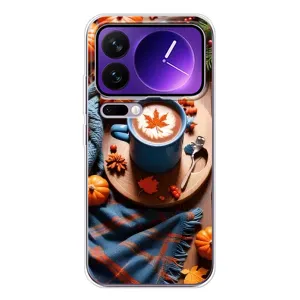 Чехол с уникальным дизайном «Осень с кофе» для Xiaomi 17 Pro Max (Кофе и тыковки)