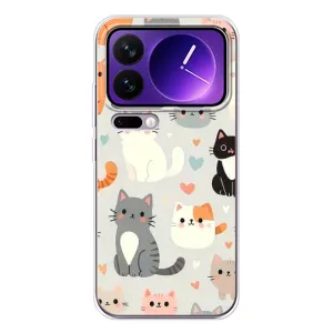 Чехол с рисунком кот на Xiaomi 17 Pro Max (Коллаж котов)
