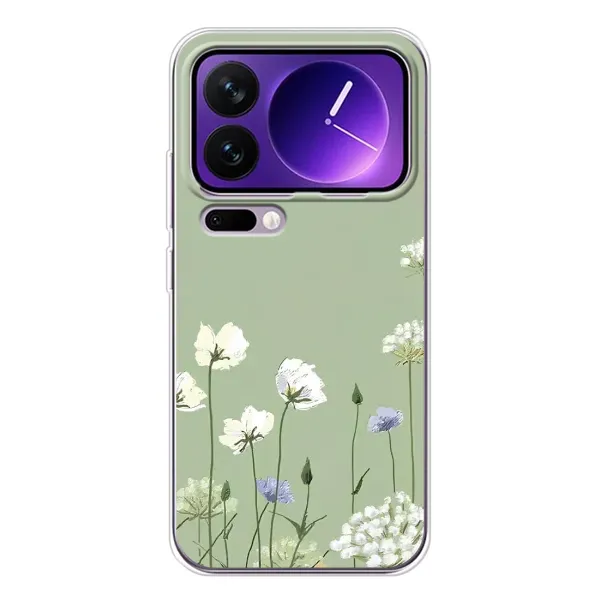 Чохол з принтом «Квіти на зеленому» для Xiaomi 17 Pro Max