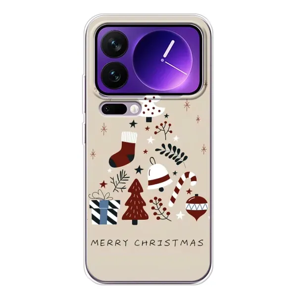 Чехол с принтом «Merry Christmas» для Xiaomi 17 Pro Max Чехол с принтом «Merry Christmas» для Xiaomi 17 Pro Max
