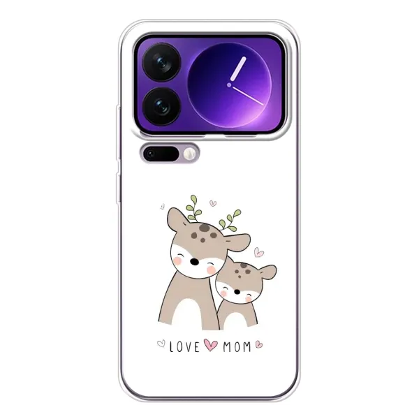 Чехол с принтом «Оленята мама и малыш» для Xiaomi 17 Pro Max