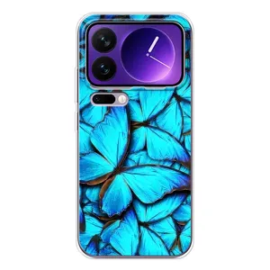 Чохол з принтом для Xiaomi 17 Про Макс - (Прикольні) (AlphaPrint) (Сині метелики)