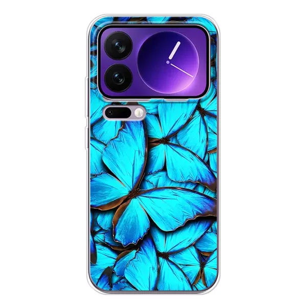 Чехол с принтом «Синие бабочки» для Xiaomi 17 Pro Max Чехол с принтом «Синие бабочки» для Xiaomi 17 Pro Max