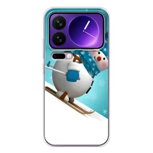 Новорічні Чохли для Xiaomi 17 Про Макс (VPrint) (Сніговик на лижах)