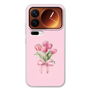 Чохол з розовим принтом для Xiaomi 17 Pro (Букет квітів)