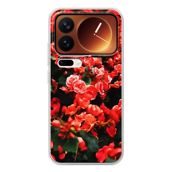 Чехол с принтом «Цветы красные» для Xiaomi 17 Pro Чехол с принтом «Цветы красные» для Xiaomi 17 Pro