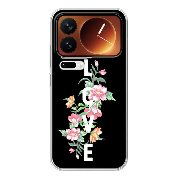 Чехол с принтом «Цветы LOVE» для Xiaomi 17 Pro
