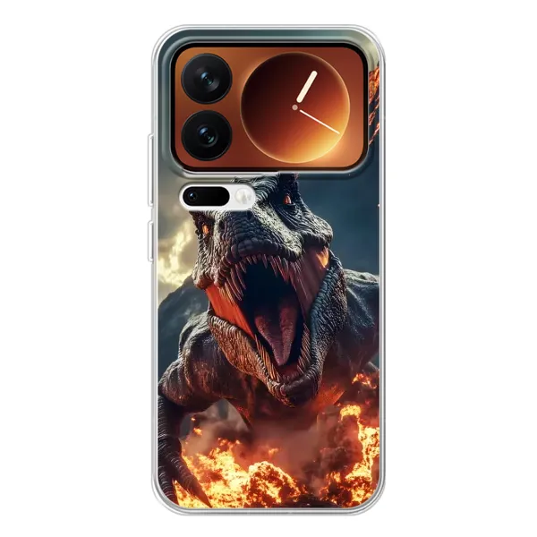 Чохол з принтом «Вогняний динозавр» для Xiaomi 17 Pro