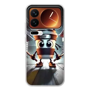 Чехол с мемом Тралалело тралала на Xiaomi 17 Pro (Капучино асасино)