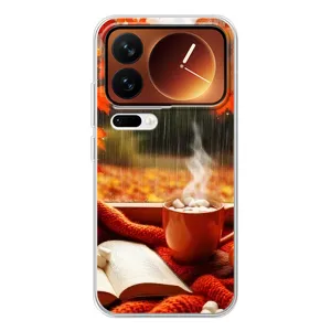 Чехол с уникальным дизайном «Осень с кофе» для Xiaomi 17 Pro (Кофе и дождь)
