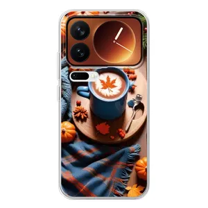 Чехол с уникальным дизайном «Осень с кофе» для Xiaomi 17 Pro (Кофе и тыковки)