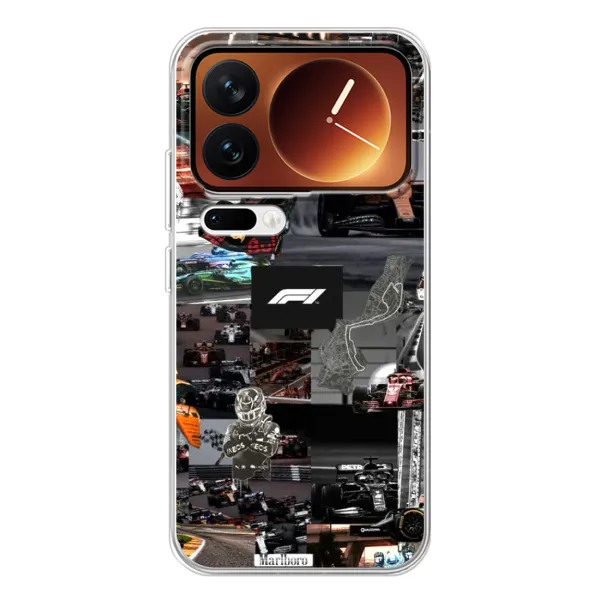 Чохол з принтом «Гоночний колаж Ф1» для Xiaomi 17 Pro