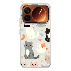 Чехол с рисунком кот на Xiaomi 17 Pro (Коллаж котов)