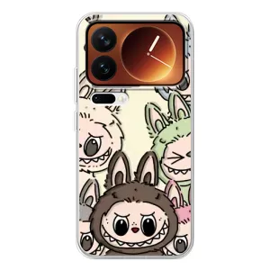 Чехол с Лабубу на Xiaomi 17 Pro (Золотая обезьяна Bored Ape)