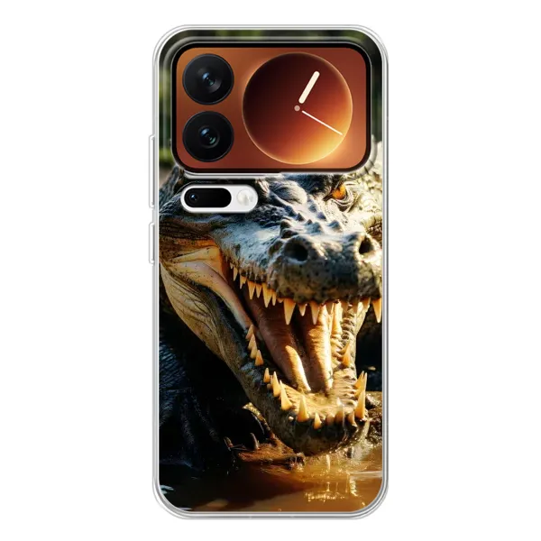 Чохол з принтом «Небезпечний крокодил» для Xiaomi 17 Pro
