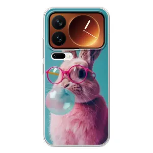 Чохол з принтом стильні тварини для Xiaomi 17 Про (Кролик в окулярах)