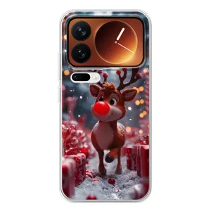 Яркий чехол для Xiaomi 17 Pro с Зимними Оленятами (Олень среди подарков)