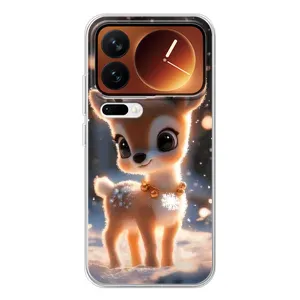 Яркий чехол для Xiaomi 17 Pro с Зимними Оленятами (Олененок)