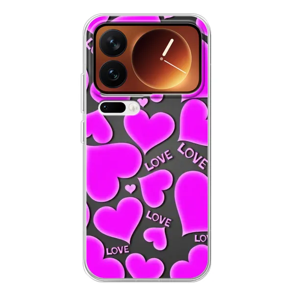 Чехол с принтом «Pink hearts» для Xiaomi 17 Pro