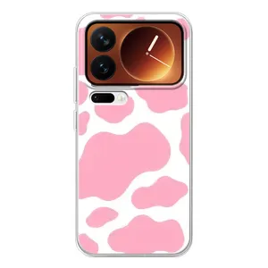Чохол з принтом корови на Xiaomi 17 Про (Рожевий принт)