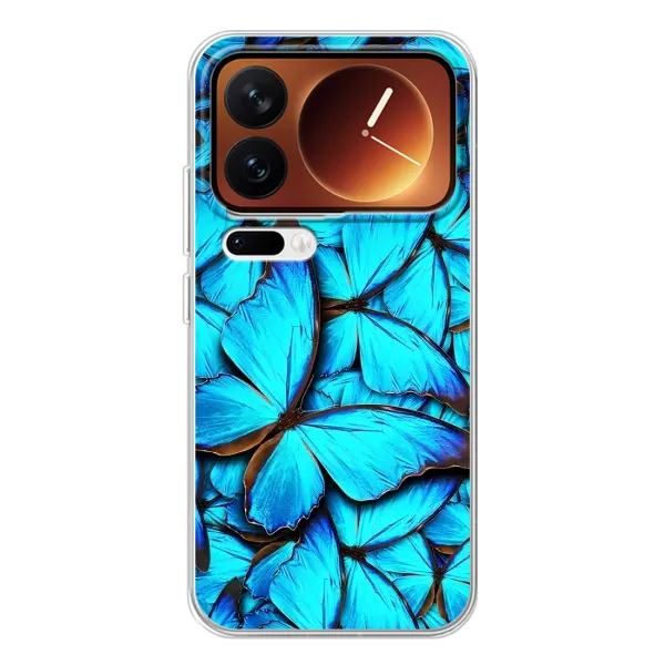 Чехол с принтом «Синие бабочки» для Xiaomi 17 Pro Чехол с принтом «Синие бабочки» для Xiaomi 17 Pro