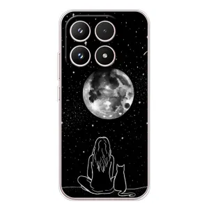 Чехол с рисунком кот на Xiaomi 17 (Девушка с котом)