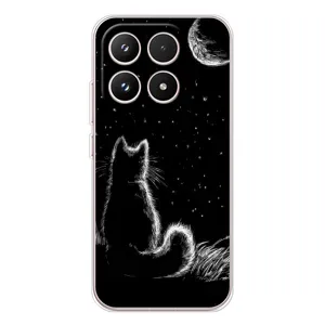 Чехол с принтом для Xiaomi 17 (AlphaPrint) Модные коты (Котик и луна)