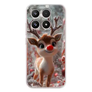 Яркий чехол для Xiaomi 17 с Зимними Оленятами (Олень с носом)