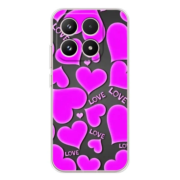 Чехол с принтом «Pink hearts» для Xiaomi 17 Чехол с принтом «Pink hearts» для Xiaomi 17