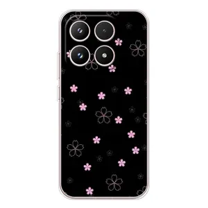 Чохол з розовим принтом для Xiaomi 17 (Рожеві квіти на чорному)